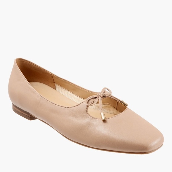 TROTTERS HONESTY Stylish Lightweight Neutral Tan Leather Ballet Flat Siz… - Picture 10 of 10